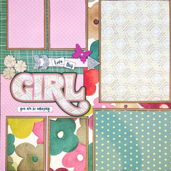 LOVE THIS GIRL 12x12 Premade Scrapbook Page Layout