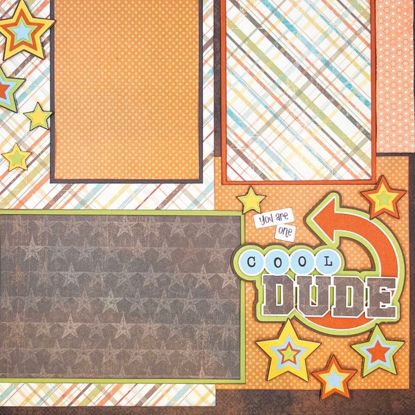 You Are ONE COOL DUDE 12x12 Premade Scrapbook Page Layout Teen Boy