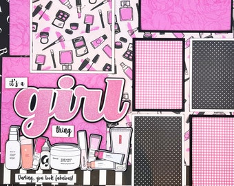 IT'S A GIRL THING 12x12 Pre-Made Scrapbook Page Layout