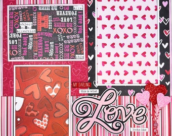 THIS is What LOVE Looks Like 12x12 Pre-Made Scrapbook Page Valentine