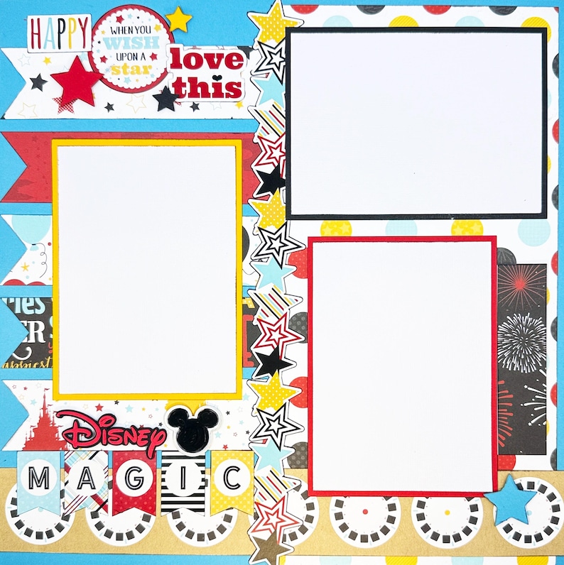 DISNEY MAGIC 12x12 Pre-made Scrapbook Page Layout - Etsy