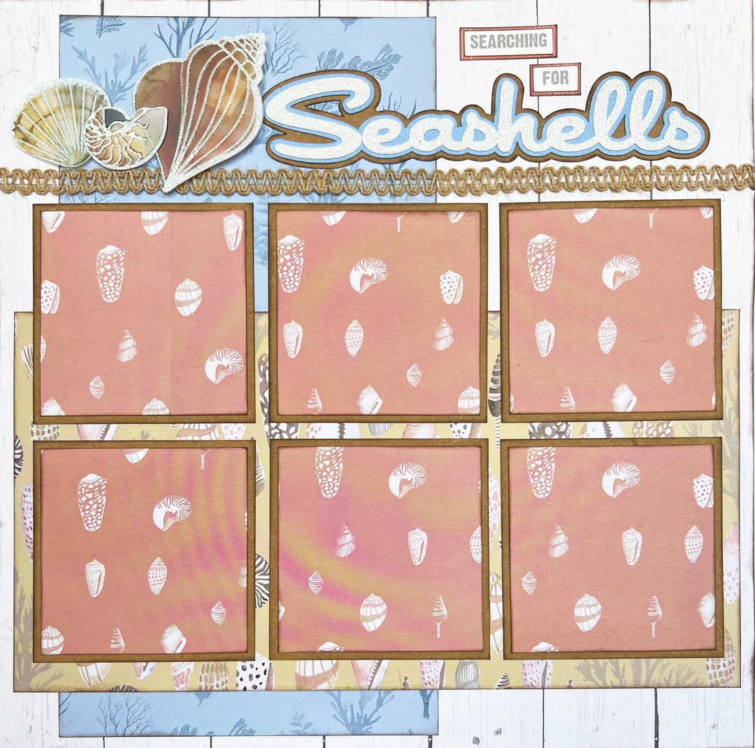 SEARCHING FOR SEASHELLS 12x12 Pre-made Scrapbook Page Layout Beach ...