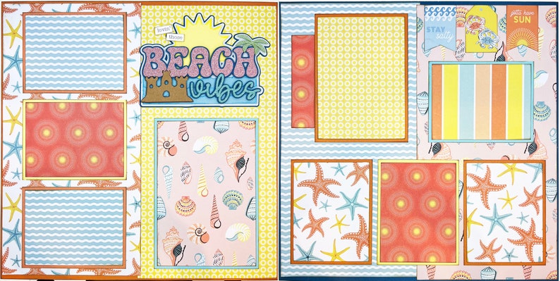 LOVIN' Those BEACH VIBES 12x12 Double Premade 2-page Scrapbook Page ...