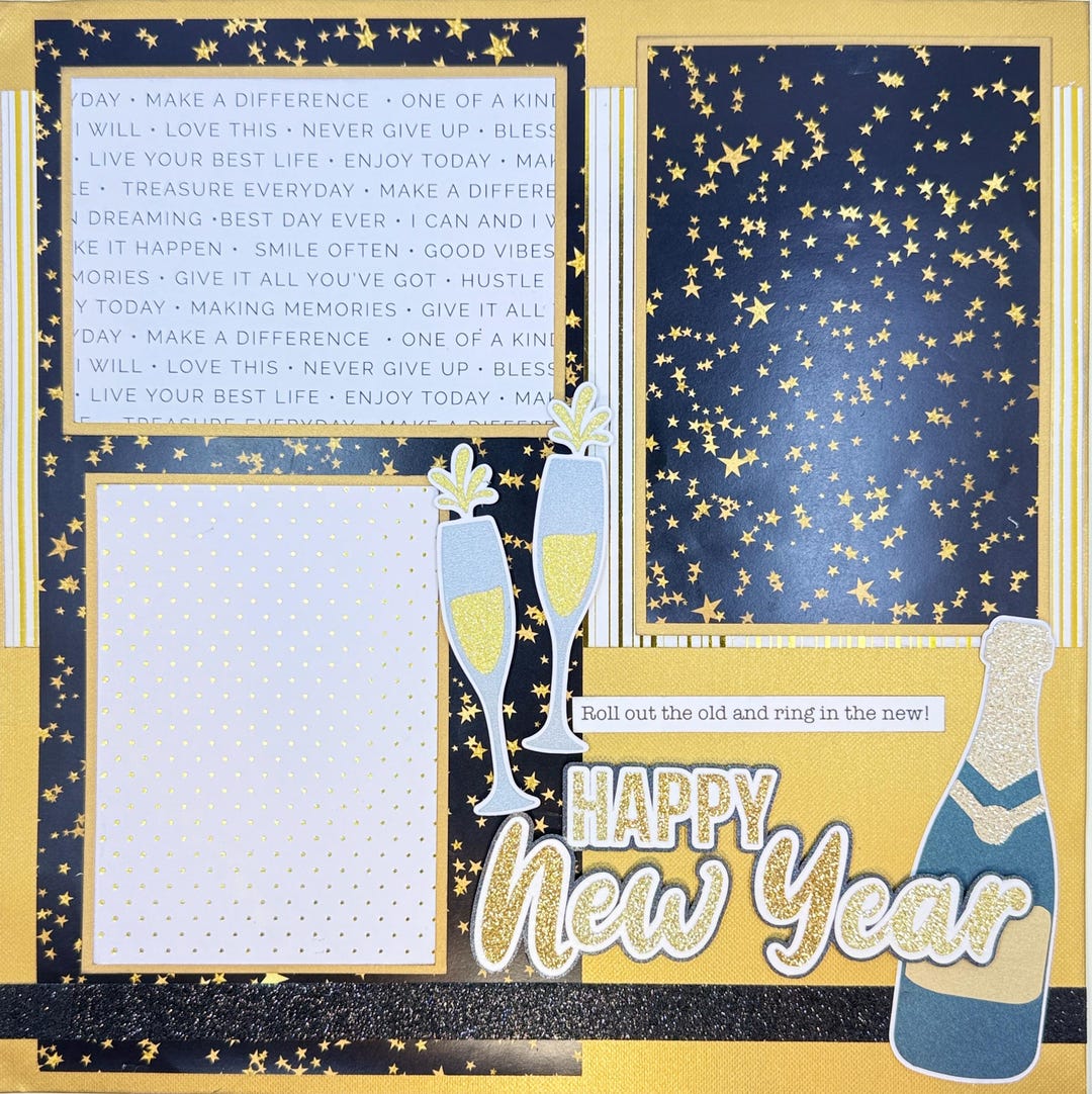 HAPPY NEW YEAR 12x12 Double Premade Scrapbook Page Layout - Etsy