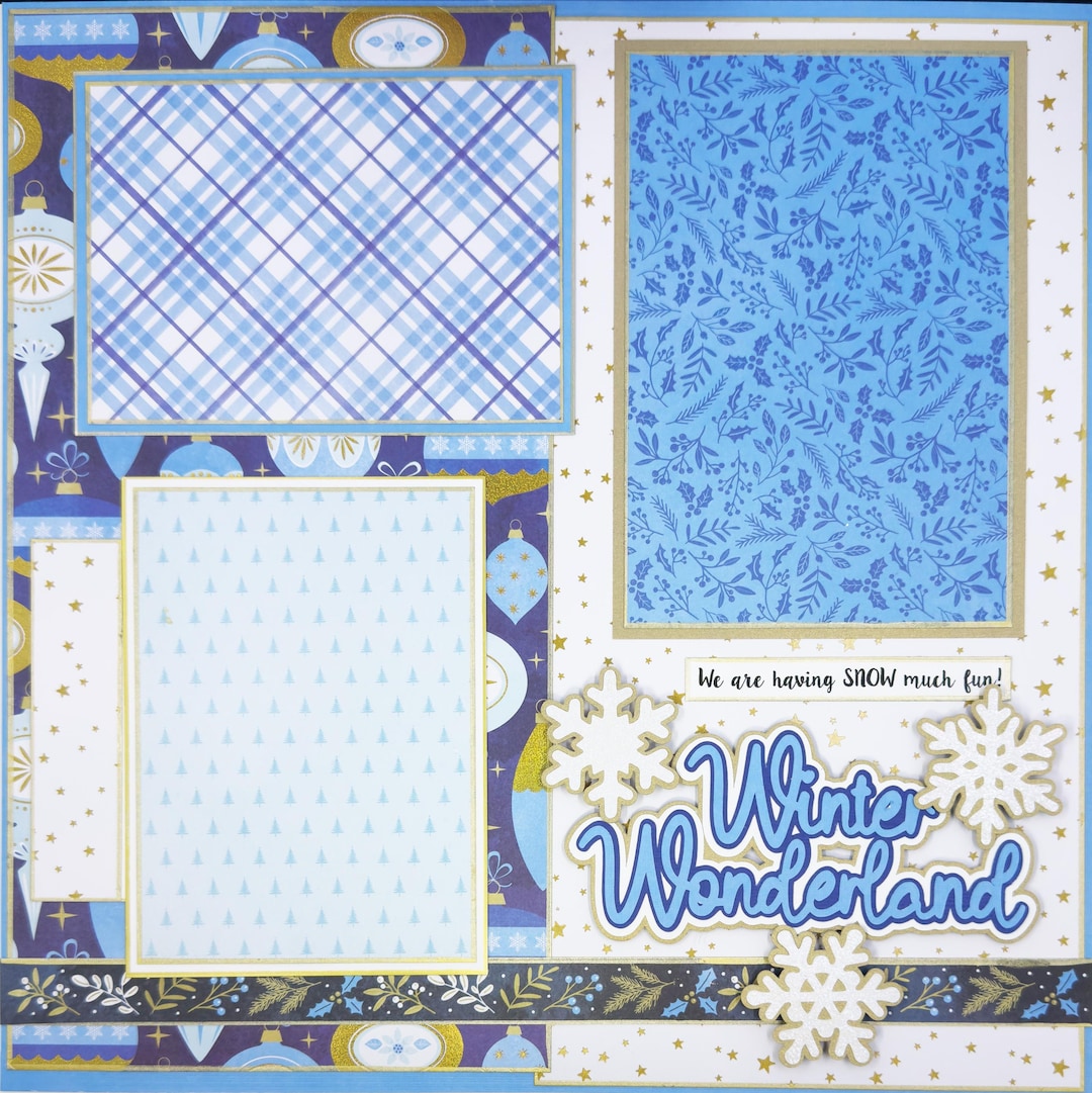 WINTER WONDERLAND Premade 12x12 Scrapbook Page Layout SNOW - Etsy