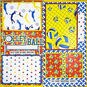 VOLEIBOL 12x12 Diseño de página de álbum de recortes prefabricado