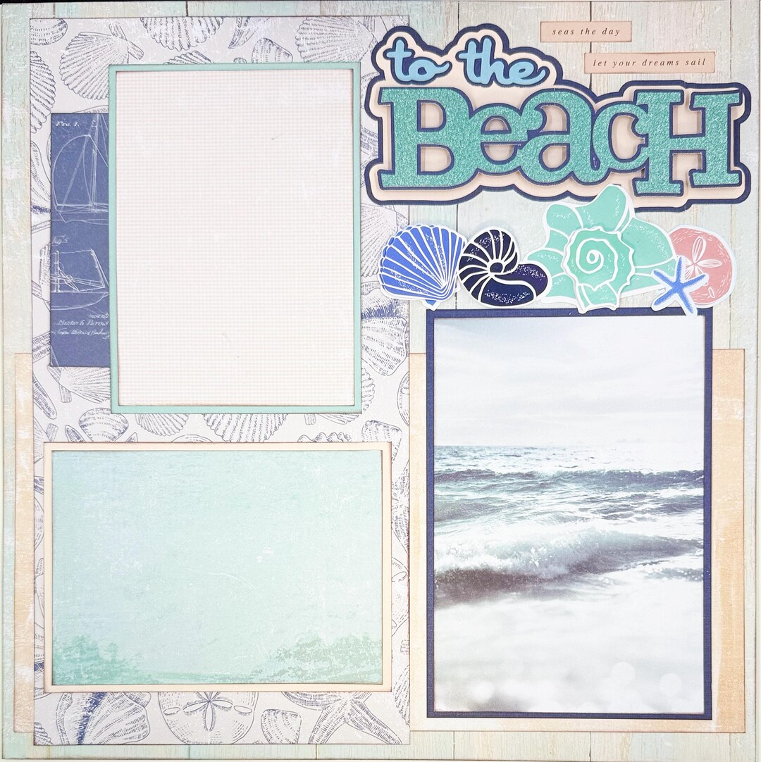 TO THE BEACH 12x12 Pre-made Scrapbook Page Layout Travel Vacation - Etsy