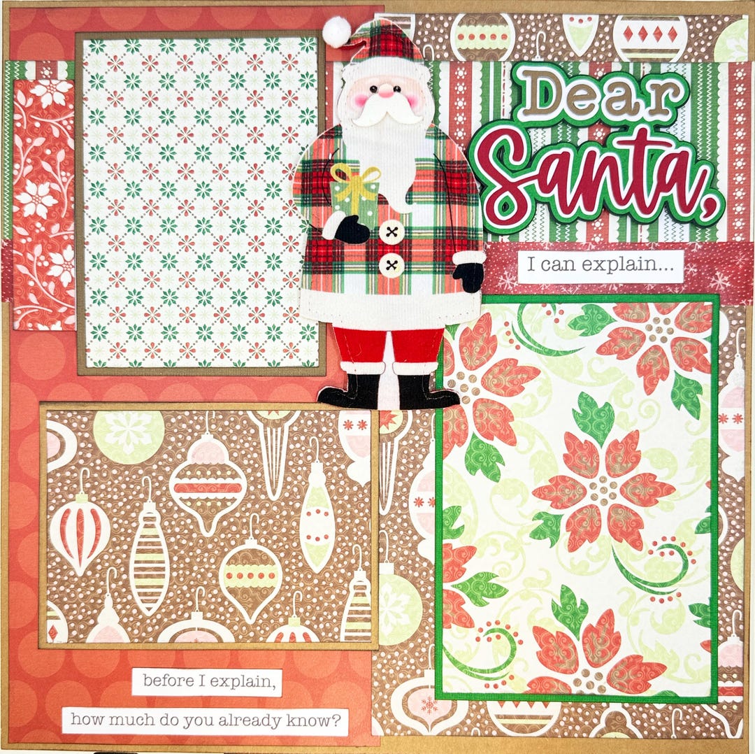 DEAR SANTA 12x12 Pre-made Scrapbook Layout CHRISTMAS - Etsy