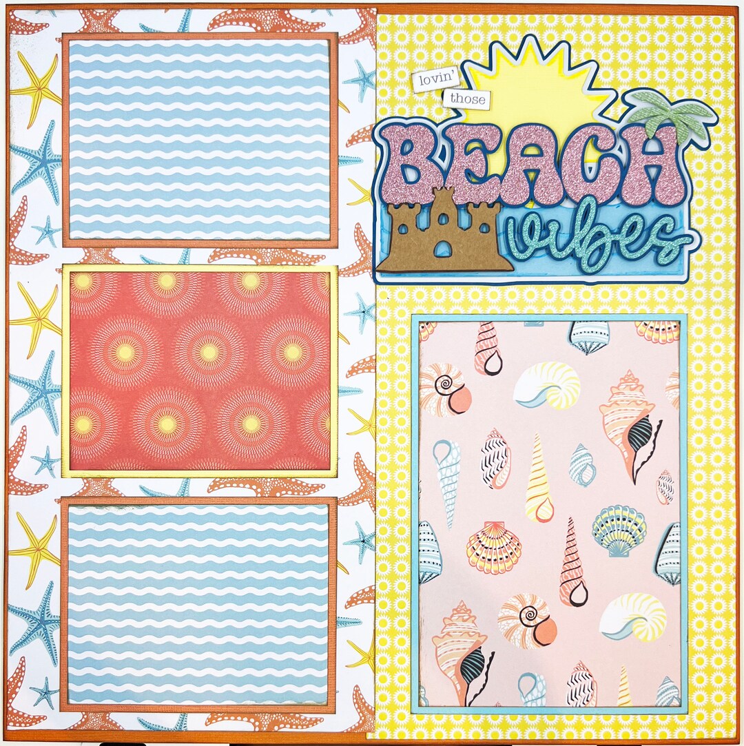 LOVIN' Those BEACH VIBES 12x12 Double Premade 2-page Scrapbook Page ...