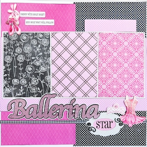 BALLERINA 12 x 12 Premade Scrapbook pagina-indeling
