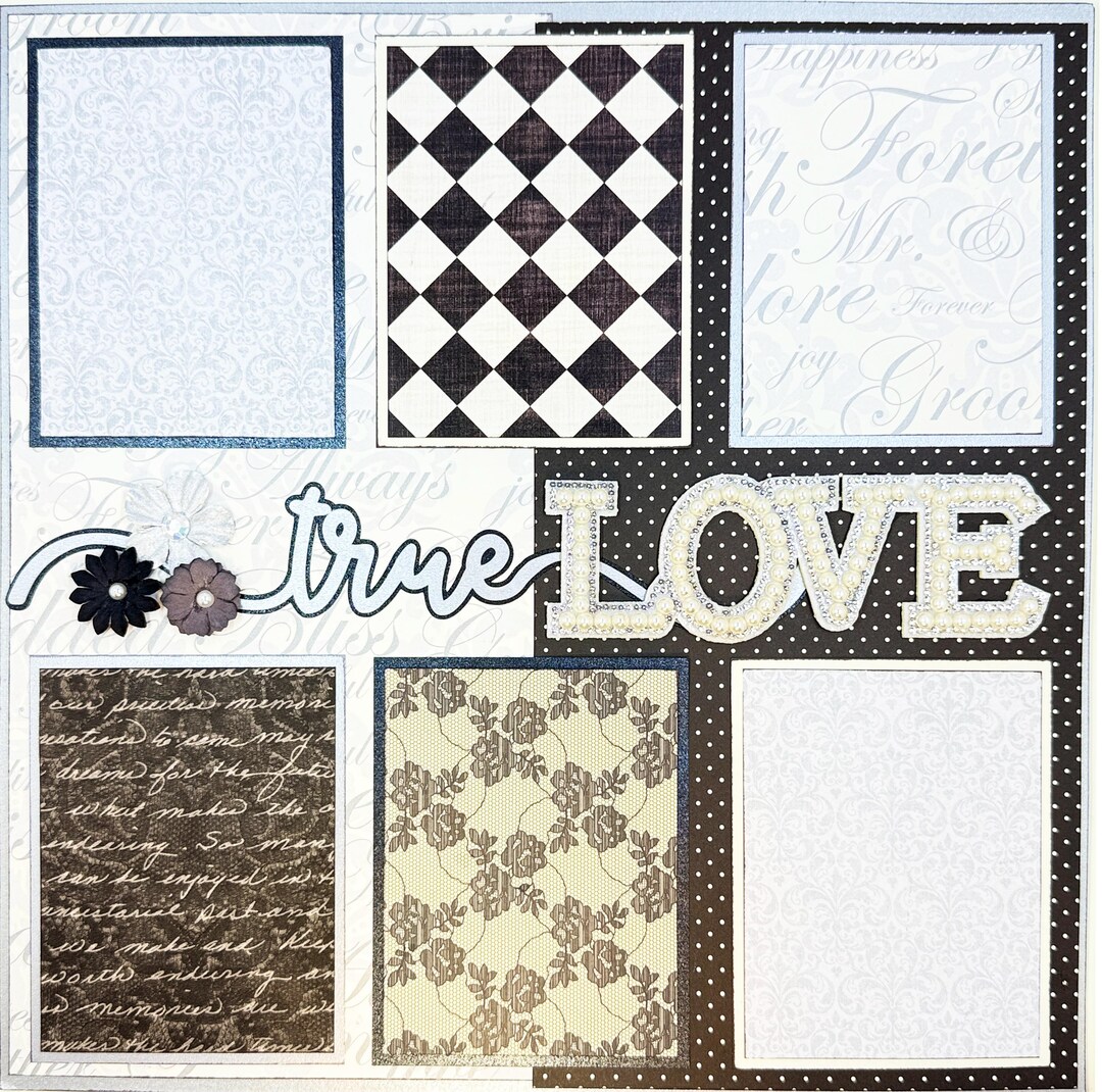 TRUE LOVE 12x12 Double Premade Scrapbook 2-page Layout Wedding - Etsy