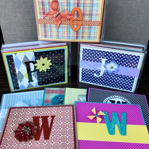 MONOGRAMMED STATIONARY BOXED, Set of 8 Cards and Envelopes