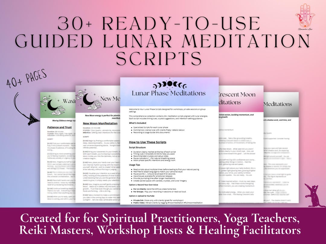 Lunar Cycles Meditation Scripts for Professional Practitioner, Full ...