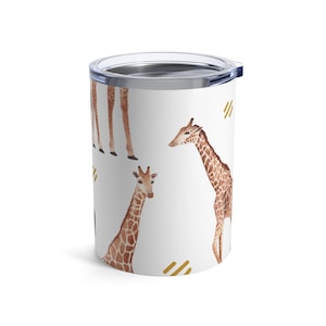 Giraffe Design Tumbler 10oz - Perfect for Animal Lovers, Gift for Kids, Office Use, Travel Mug, Home Decor