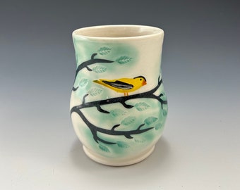 Small Cup - Goldfinch - Tree - Porcelain