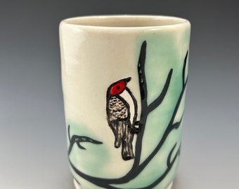 Cup - Woodpecker - Tree - Porcelain