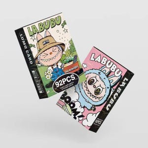 かわいいモンスター ラブブ フォトカード 漫画 アニメ アクセサリー ステッカーパック 両面カラープリント フェスティバルカード 子供用おもちゃ 92枚
