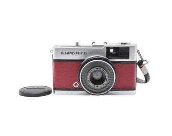 Cámara de película vintage Olympus Trip 35 de 35 mm / Rojo oscuro / Restaurada y probada 646507