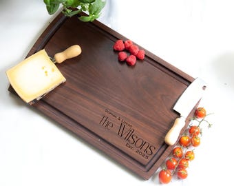 Custom Cutting Boards for Kitchen, Engagement Gifts For Couples, Walnut Wooden Cutting Boards, Charcuterie Boards, Epicurean Cutting Boards