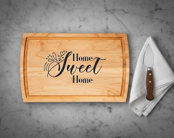 Home Sweet Home Cutting Board: Cook Engraved Wooden Bread Board