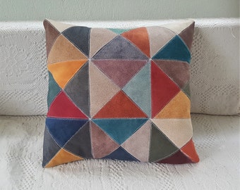 triangle patchwork cushion cover