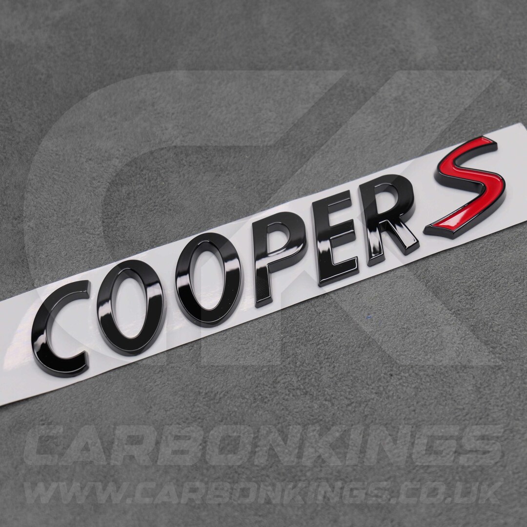 Mini Gloss Black Cooper S Boot Badge Letters for R53 R56 F56 R55 R52 ...
