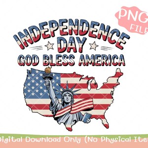 God Bless America PNG: 4th of July Patriotic Design (Digital Download