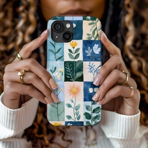 Floral Phone Case, Vintage Collage Cute Aesthetic Phone, iPhone 16 15 14 13 12 Pro Max Plus, Google Pixel Pro XL 8 9, Tough Phone Cases