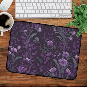 Floral Laptop Sleeve, Purple Botanical Pattern,Laptop sleeve, laptop bag, MacBook case, MacBook Pro 13 case, MacBook Pro case, MacBook Air