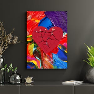 Gebrochenes Herz Kunstdruck | Heilendes Herz Digitaler Download | Bunte abstrakte Wandkunst | gesprungenes Herz Poster | Emotionale Wanddekoration