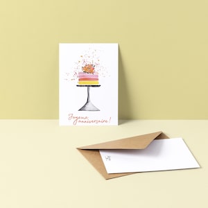 CARTE (+enveloppe blanche) - Joyeux anniversaire - carterie - papeterie déco
