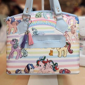Klassische My Little Pony, gewölbte Handtasche, Geldbörse für Frauen, Schultertasche, Geschenk für Frauen, benutzerdefinierte Handtasche, Geldbörse, 80er Jahre Cartoon, SewAdrienneY