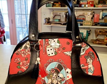 bowling style handbags