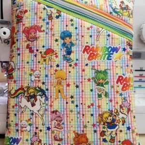 Rainbow Brite, Diagonal Zippered Pouch, E-Readers, Tablets, iPads, 80's, Nostalgia, SewAdrienneY