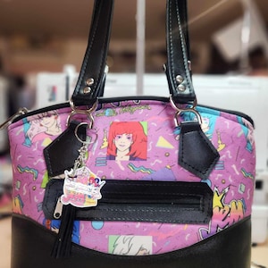 Jem & the Holograms, clásico, bolso abovedado, bolso de hombro, bolso personalizado, monedero, años 80, dibujos animados, SewAdrienneY