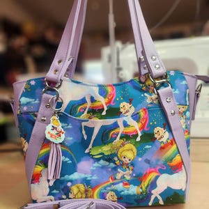 Rainbow Brite, große Handtasche, Schultertasche, Handtasche benutzerdefinierte, Geldbörse, Cartoon, 80's, SewAdrienneY