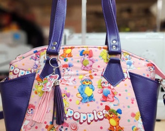 Popples Character Purse, Shoulder Bag, 80's, Cartoon, Custom Handbag, Handmade, SewAdrienneY
