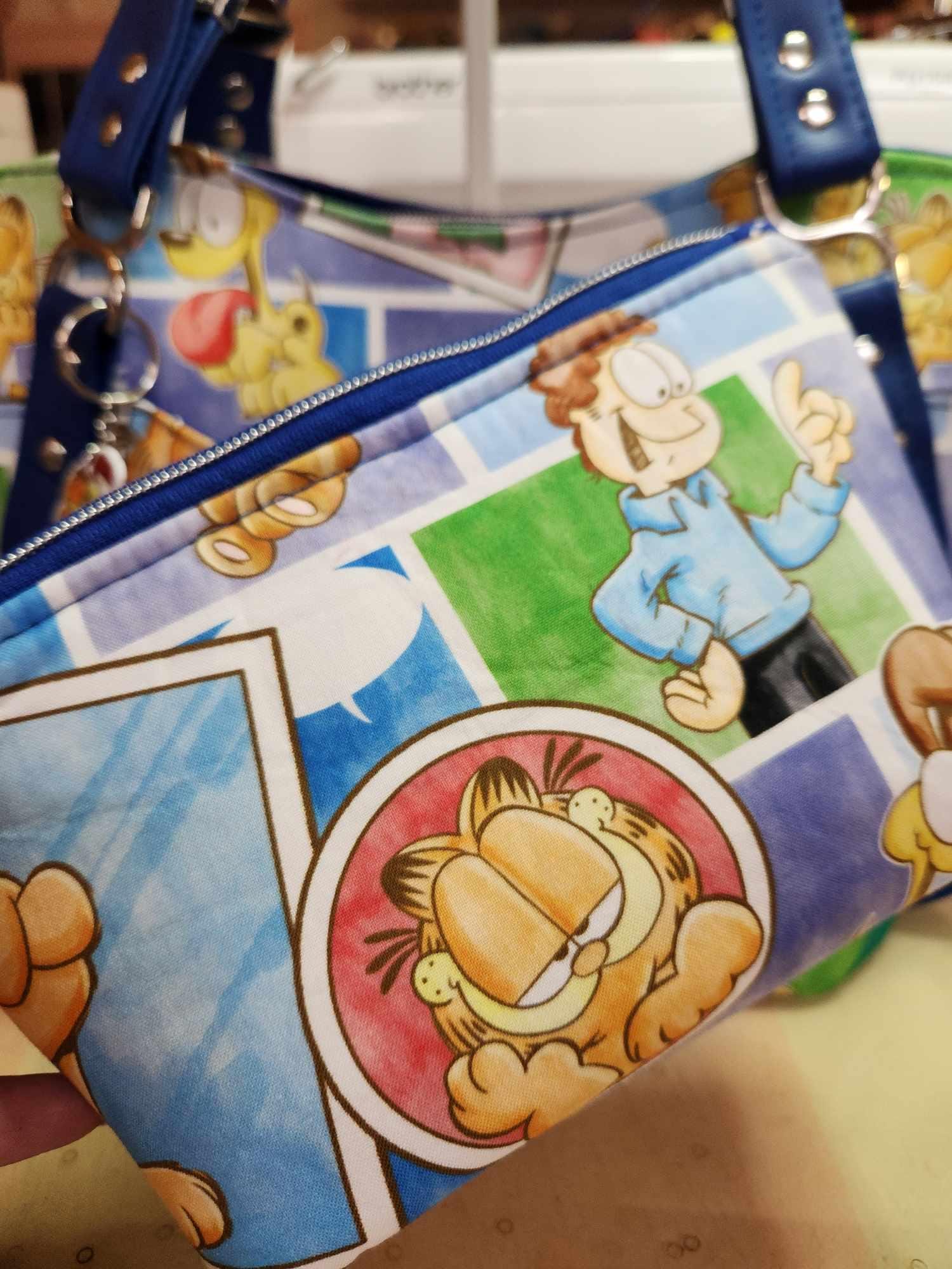 Garfield & Friends, Squared Zipper Pouch, Three Sizes, 80's, Nostalgia, SewAdrienneY