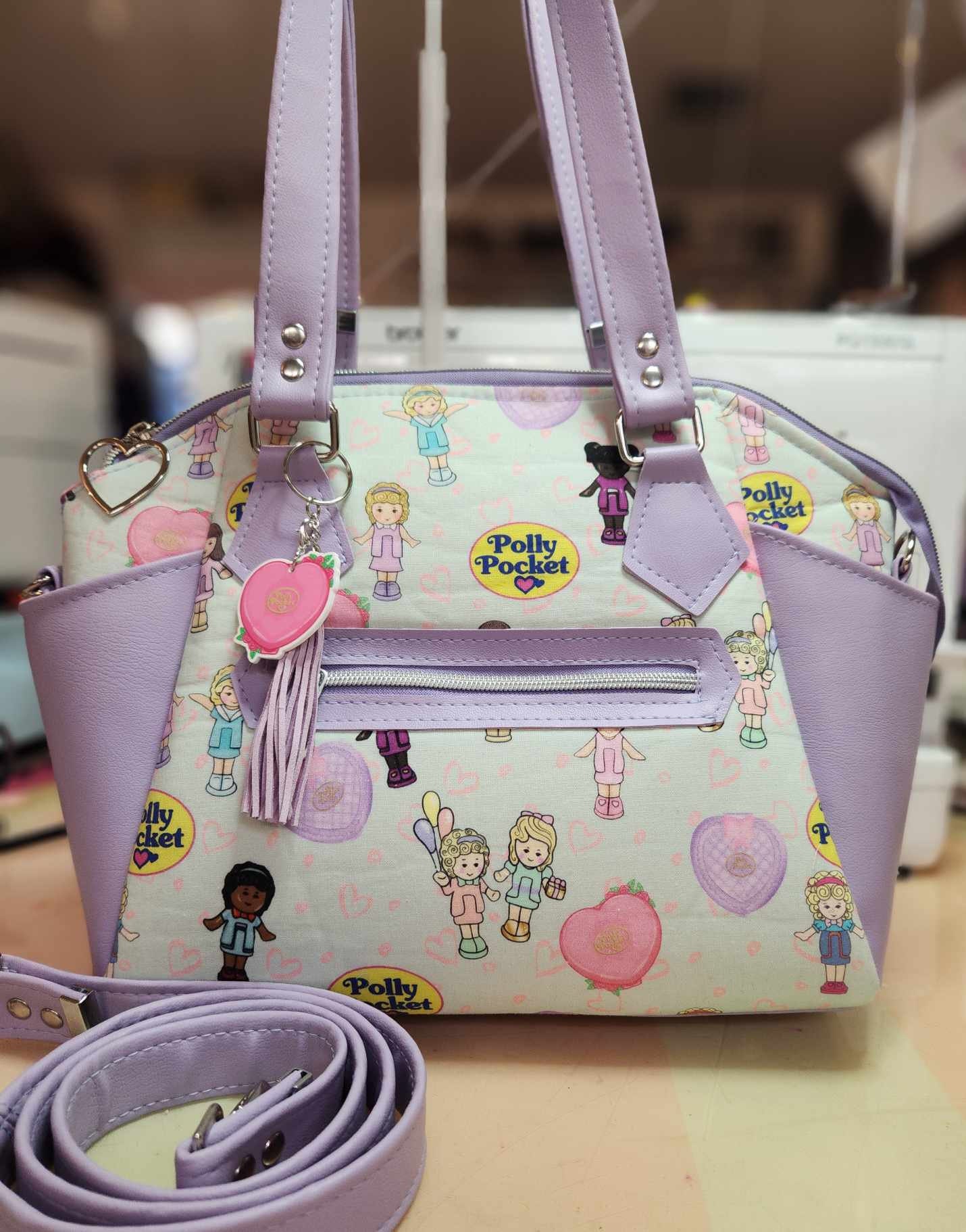 Polly Pocket, Charakter, Geldbörse, Umhängetasche, 80er, 90er, Spielzeug, Cartoon, individuelle Handtasche, handgemacht, SewAdrienneY