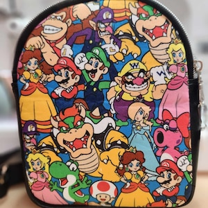 Nintendo, Hermanos Super Mario, Pequeña, Mochila, Bandolera, Personalizada, Hecha a mano, Años 80, Dibujos animados, Mav Pack, Vídeo, Juegos, SewAdrienneY