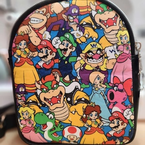 Nintendo, Super Mario Bros, Small, Backpack, Crossbody, Custom, Handmade, 80's, Cartoon, Mav Pack, Video, Gaming, SewAdrienneY