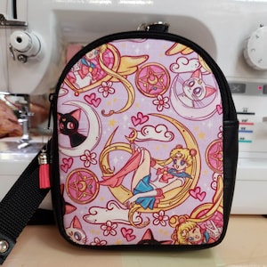 Sailor Moon, Small, Backpack, Crossbody, Custom, Handmade, 80's, Cartoon, Gift for Women, Mav Pack, SewAdrienneY