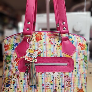 Rainbow, Brite & Friends, Dark Pink, 80's Vibe, Custom Dome Handbag, Cartoon, Bright, SewAdrienneY