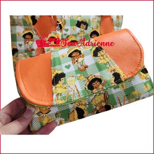 Orangenblüte, Erdbeerkuchen, Brieftasche, Akkordeon, Figur, 80er Jahre, Cartoon, SewAdrienneY