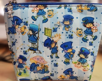 Strawberry Shortcake, Blueberry Muffin, Squared Zipper Pouch, Three Sizes, 80's, Nostalgia, SewAdrienneY