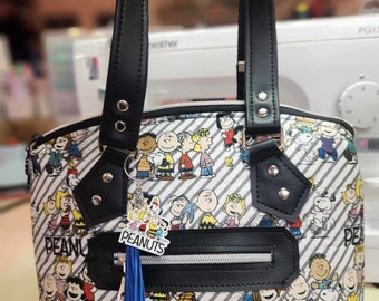 Peanuts Gang, Snoopy, Domed Handbag, Shoulder Bag, Custom Handbag, Purse, 80's Cartoon, SewAdrienneY