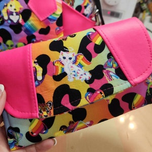 Regenbogen, Leopard, Brieftasche, Akkordeon, 80er, 90er, Cartoon, SewAdrienneY