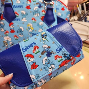Smurf Friends, Geldbörse, Akkordeon, Geschenk, 80er, Cartoon, SewAdrienneY