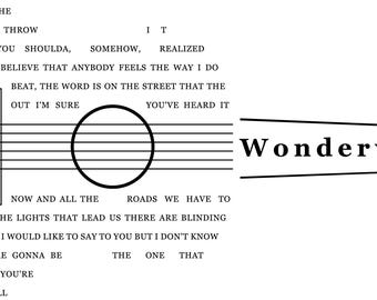 Guitar Lyrics - Wonderwall- SVG, PNG, JPEG (Digital File)