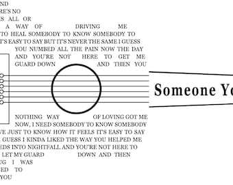 Guitar Lyrics - Someone You Loved  - SVG PNG JPEG (Digital File)